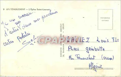 Ain Témouchent — A Igreja de São Lourenço — Edições Alexandre Sirecky — Verso