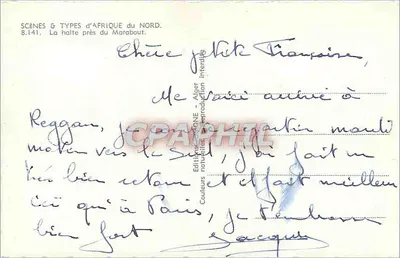 Parada perto do Marabout — Cenas & Tipos da África do Norte — Edições naturais, Argel — Verso