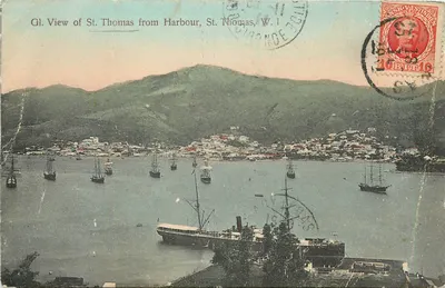 Vista geral de St. Thomas do porto — St. Thomas, W.I. — editor não visível