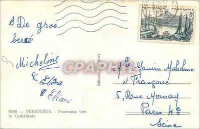 Périgueux — Panorama em direção à Catedral — Éditions Lagatigny — Verso
