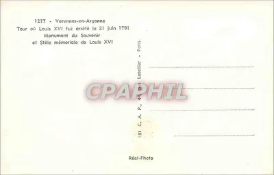 Varennes-en-Argonne — Torre onde Luís XVI foi preso em 21 de junho de 1791 — Réal-Photo — Verso