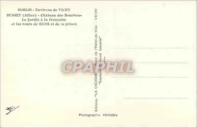 Zamek Bourbons — Busset (Allier) — Wydawnictwo LA CIGOGNE — Rewers