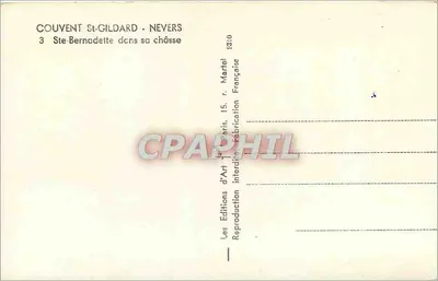 Święta Bernadetta w jej chrzcie — Klasztor St-Gildard, Nevers — Wydawnictwo Sztuki, Paryż — Rewers