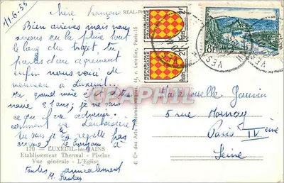 LUXEUIL-LES-BAINS — Widok ogólny — Zakład termalny - Basen, Kościół — Spółka Sztuki Termalnej — Rewers