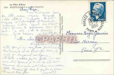 Widok Monte-Carlo i Cap Martin — Côte d'Azur — Wydawca Loel — Rewers