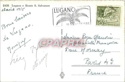 Lugano i Monte S. Salvatore — widok panoramiczny — wydawca nieznany, n° 2426 — Rewers