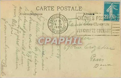 Marseille — Plac Bourse — Wydawca: Cheques Durhone — Rewers