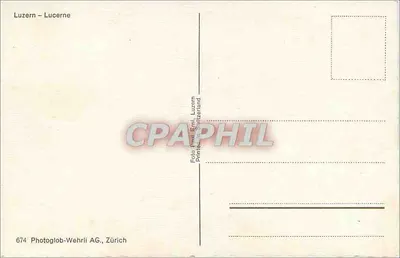 Munger – Lucerna – Photoglob-Wehrli AG, Zürich — Verso