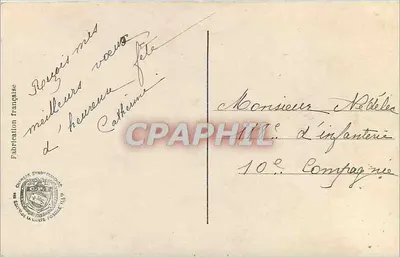 Arranjo de flores e ervas — bandeira francesa — editor DIX n° 58 — Verso