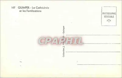 Quimper - A Catedral e as Fortificações — Coleção J. VILLARD - Quimper, n° 167 — Verso