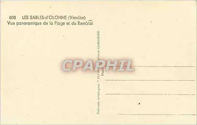 Les Sables-d'Olonne (Vendée) — Panoramic View of the Beach and the Embankment — Éditions artistiques FLORE — Back