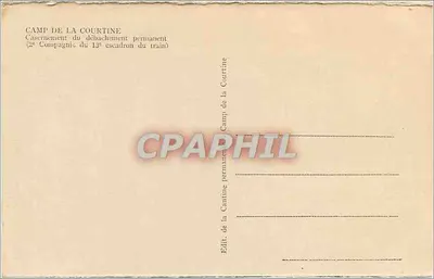 Camp de la Courtine — Casernamento do desembarque permanente (2ª Companhia do 13º esquadrão do trem) — Editor desconhecido — Verso