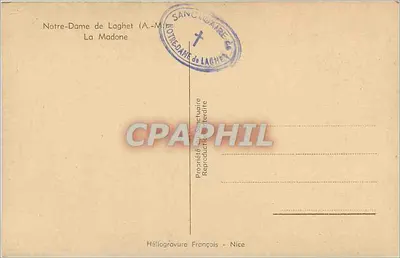 Nossa Senhora de Laghet — A Virgem — Héliogravure François - Nice — Verso