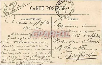 Monte-Carlo — O Vale de Ste-Dévote — LL. — N° 122 — Verso