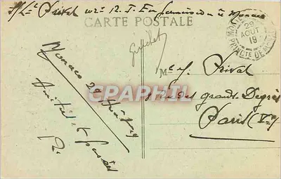 Mônaco — Ponte e Capela Santa Dévote — editor Giletta, n° 703 — Verso