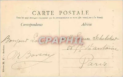 Bordeaux — La Puerta del Palacio — Edición M. F. — n°8 — Reverso