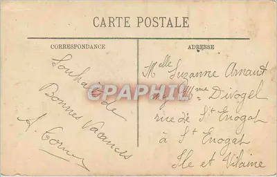 O Crime de Reims — Estabelecimento militar, rua dos Cordeliers, bombardeado e incendiado pelos alemães — Cliché M. Lavergne, Reims — Verso
