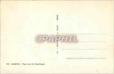 Lisieux — Vista para a Basílica — C.A.P. n°197 — Verso