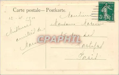 Kobieta na łódce z łabędziem — Val David Pinkt — seria G.M. 31-32 — Rewers