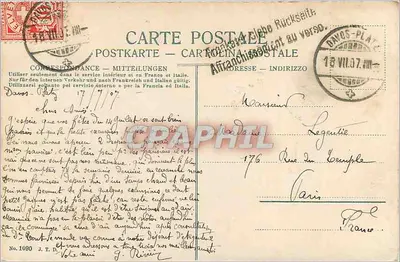 Igreja de Davos-Platz — Suíça — editor J.T.D. n°1080 — Verso