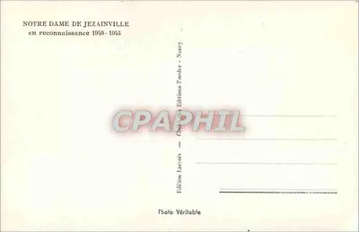 Nossa Senhora de Jezainville — em reconhecimento 1940-1945 — Edição Lacroix, Nancy — Verso