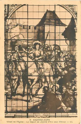 A Partida de Joana d'Arc para Chinon — Vitral da Igreja — 11 VAUCOULEURS