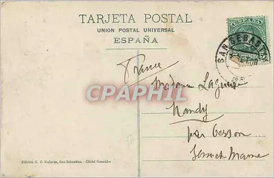 San Sebastián - Nueva Plaza de Toros — Edição G. G. Galarza — Verso