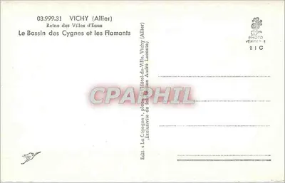 Vichy — Basen z łabędziami i flamingami — La Cigogne, wydawca — Rewers
