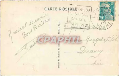 Vézelay — Widok orientalny — Wydawnictwo « Pèlerin de Vézelay » — Rewers