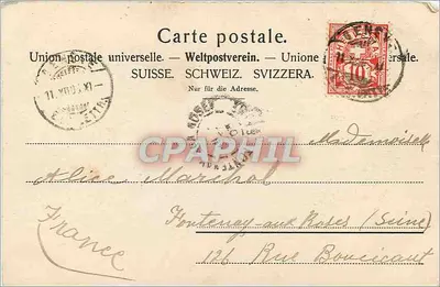 Genf — Der Hafen & die Molen — G.L.M. Nr. 3 — Rückseite