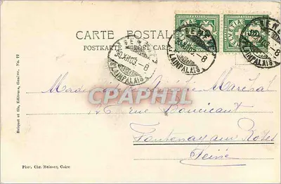 Paisaje invernal nevado — Buen Año 1914 — Beriquet y hijo, Ginebra, No. 77 — Reverso