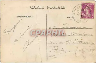 Bilhete postal antigo Estrada da Chambre a Aigueblanche Savoie o col da Madeleine — Verso