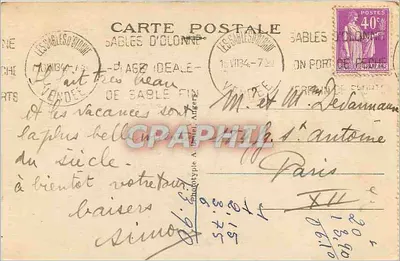 Les Sables-d'Olonne (Vendée) — Le Gouffre du Puits d'Enier — A. B. — Rewers
