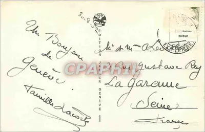 Genève. De Haven en de Mont-Blanc. — Uitgave Jager, n° 6024 — Achterkant