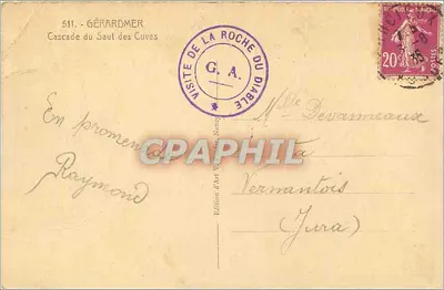 Gérardmer — Skoczek Saut des Cuves — Wydawnictwo Sztuki Nans (n°511) — Rewers