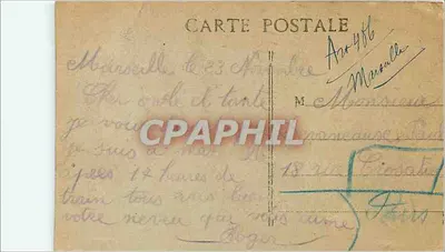 MARSEILLE - Um canto do Vieux-Port e N.-D. de la Garde — L.R. Editora L.R. (Lithographie Romaine) — Verso
