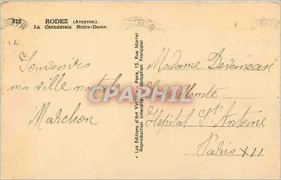 Rodez — A Catedral Nossa Senhora — Les Éditions d'Art Yvon — Verso