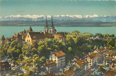 Neuchâtel — O Castelo e a Colegiada — Fot. Editor O. Sartori, Genebra