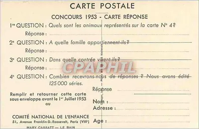 Mãe e filho — cena de banho — Comitê Nacional da Criança, Paris — Verso