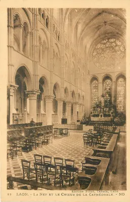 Laon - A Nef e o Coro da Catedral — Edição Picot, Tabacs, Laon