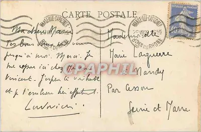 MARSEILLE - Katedra — widok katedry Świętej Marii Wielkiej z jej dachem i wieżą, wydawca nieznany, numer seryjny nieczytelny — Rewers