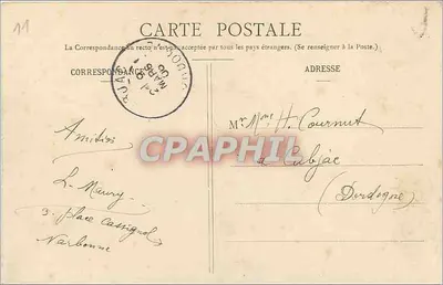Narbonne, 6 de Março de 1906 — Vista geral — L. Jansou, editor, Narbonne — Verso