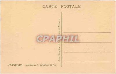 Interior da Catedral São João — Perpignan — editor Bruau Frères, 22 Rue des Augustins — Verso