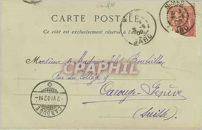 Nîmes — Vista exterior das Arênes, 31 de maio de 1903 — editor não identificado — Verso