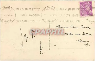 Biarritz — O Rocher da Virgem — Tito — Verso
