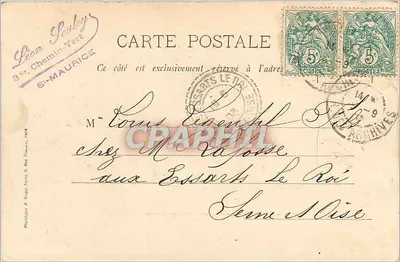 Os Sítios da Marne, a ilha Saint-Maurice - Charentonneau — editor Ph. & A. Bouley, n°1 — Verso