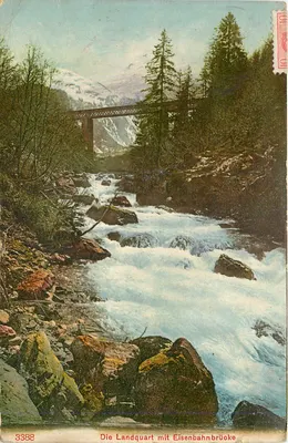 La Landquart com ponte ferroviária — edição Photoglob Co. n°3388