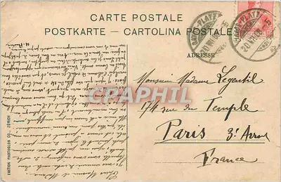 La Landquart com ponte ferroviária — edição Photoglob Co. n°3388 — Verso