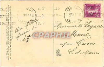 Kaplica i chrzcielniczka Świętej Teresy z Dziecka Jezusowego — Carnuel — wydawca Déposé — Rewers