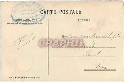 Mont-Blanc, widok zbiornika Géant — J.J. 5612 — Julillien bracia, Fot. Wydawca, Genewa — Rewers